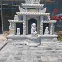 辽源芝麻白中国黑石材套墓 花岗岩墓碑